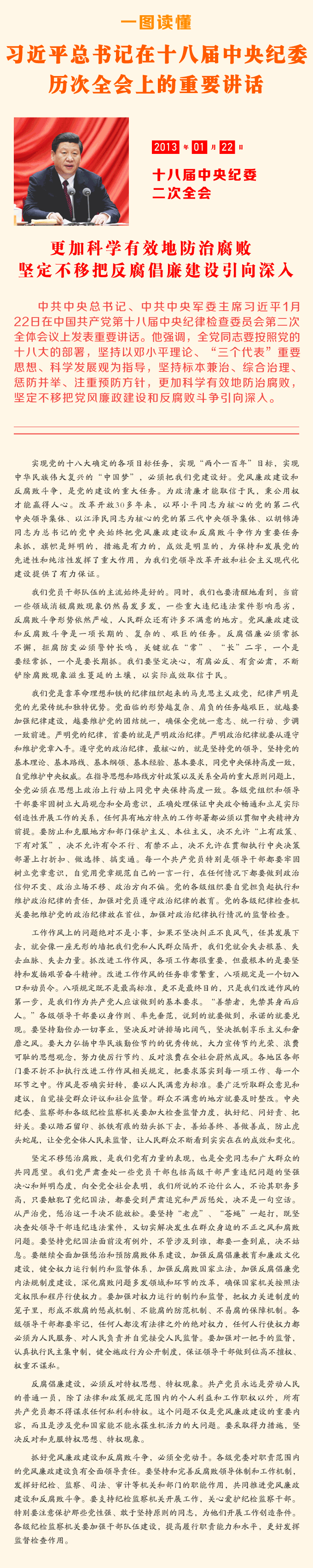 一圖讀懂習(xí)近平總書記在十八屆中央紀委歷次全會上的重要講話